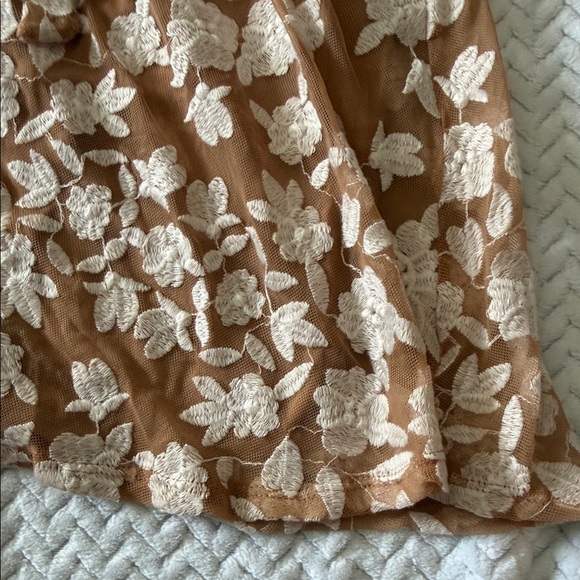 For Love And Lemons Floral Mini Dress - Tan and White - Picture 9 of 9